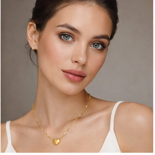 Luxury Titanium Steel Necklace for Women – Minimal Lockbone Chain, Stylish Stainless Steel Summer Jewelry