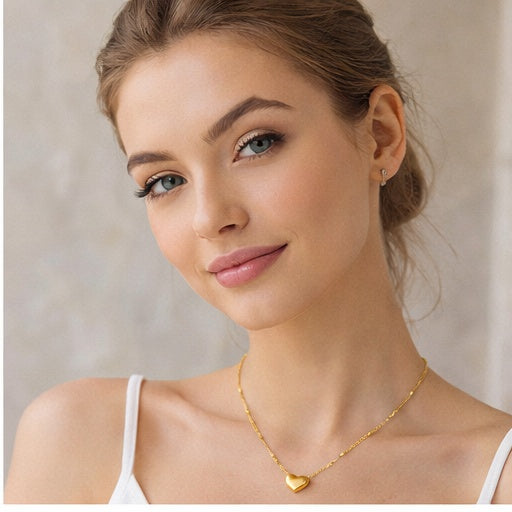 Luxury Titanium Steel Necklace for Women – Minimal Lockbone Chain, Stylish Stainless Steel Summer Jewelry