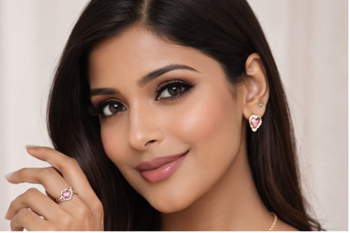 Timeless Elegance Heart Jewelry Set – Alloy Cable Chain with Sparkling Rhinestone Inlay