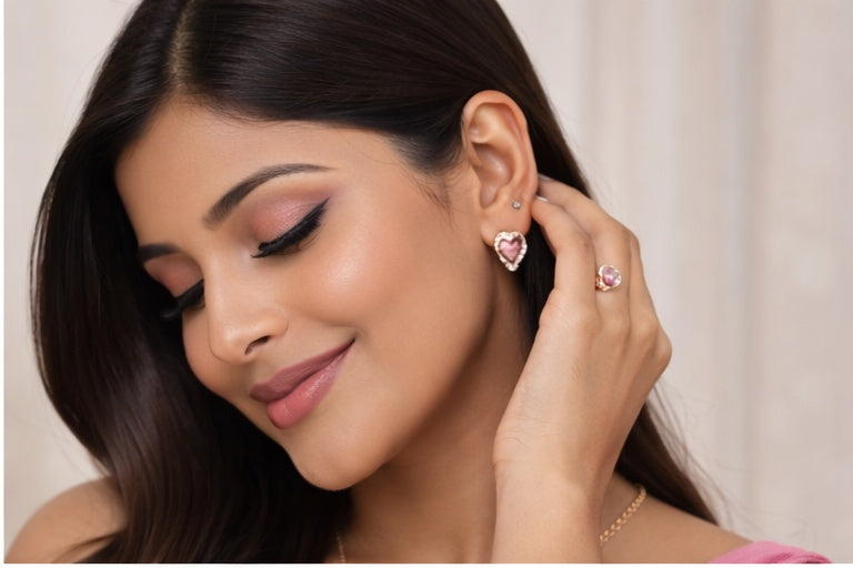 Timeless Elegance Heart Jewelry Set – Alloy Cable Chain with Sparkling Rhinestone Inlay